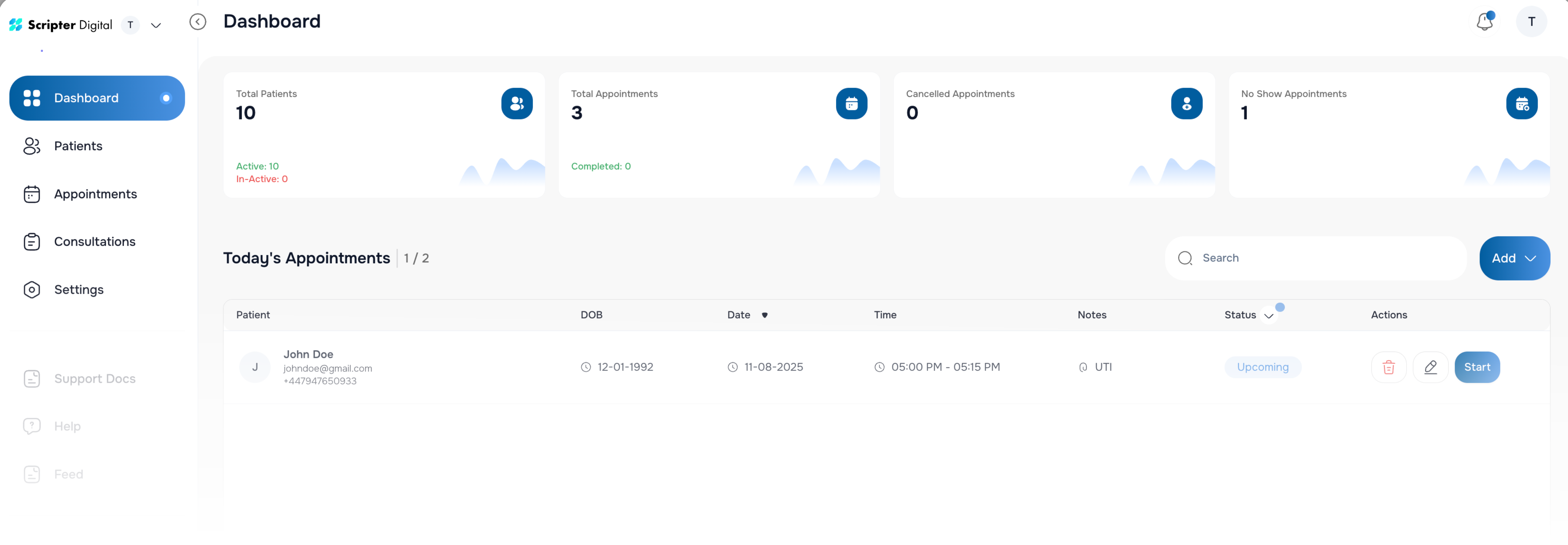 Scripter Dashboard Interface